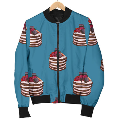 Pancake Pattern Print Design A03 Women's Bomber Jacket
