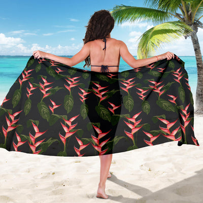 Heliconia Pattern Print Design HL07 Sarong Pareo Wrap