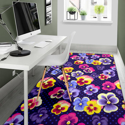 Pansy Pattern Print Design PS04 Area Rugs