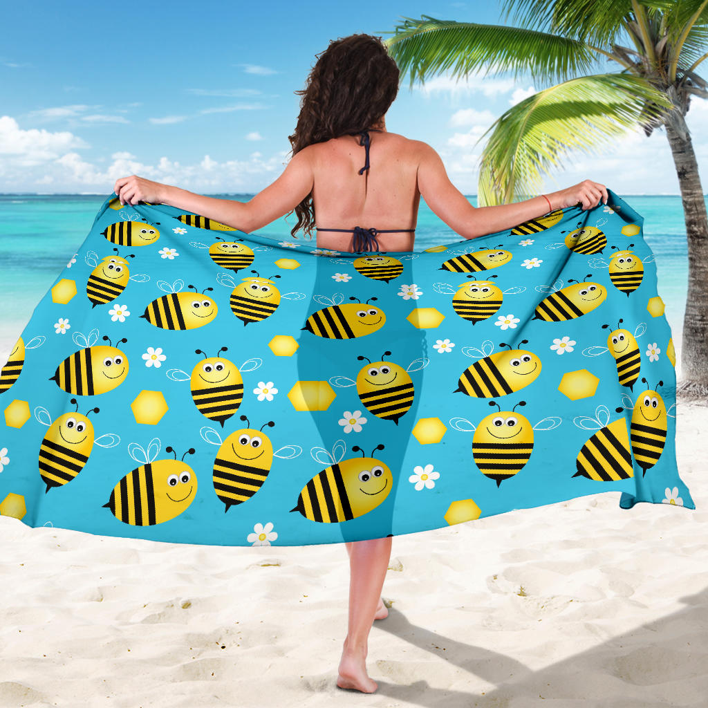 Bee Pattern Print Design BEE06 Sarong Pareo Wrap