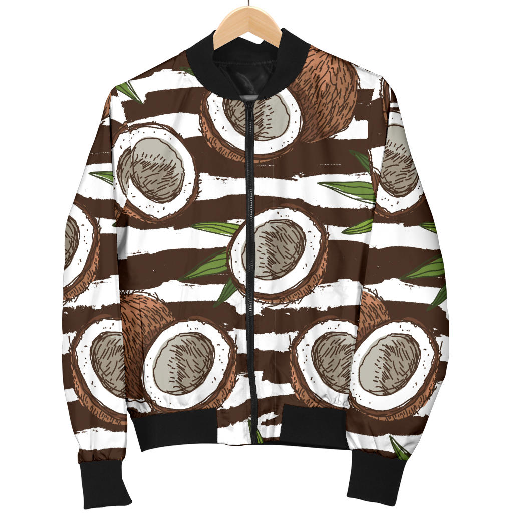 Coconut Pattern Print Design CN04 Women Bomber Jacket