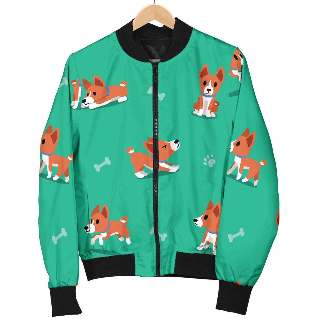 Basenji Pattern Print Design 02 Women's Bomber Jacket
