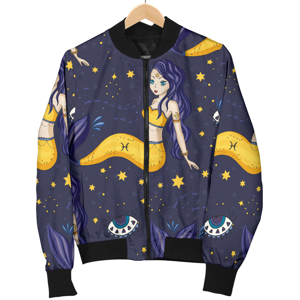 Pisces Pattern Print Design A04 Women's Bomber Jacket