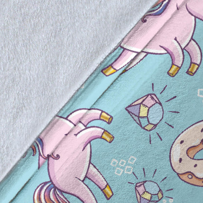 Donut Unicorn Pattern Print Design DN016 Fleece Blanket