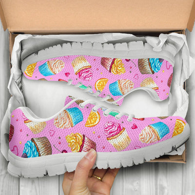 Cupcake Pattern Print Design CP05 Sneakers White Bottom Shoes