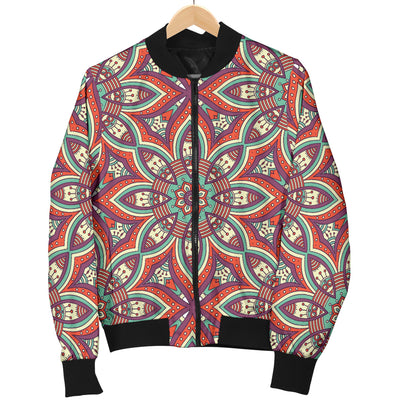 Bohemian Pattern Print Design 03 Women's Bomber Jacket