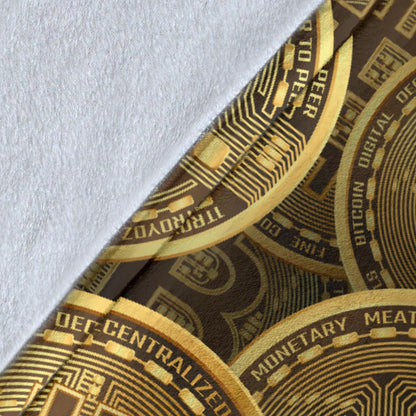 Bitcoin Pattern Print Design DO01 Fleece Blanket