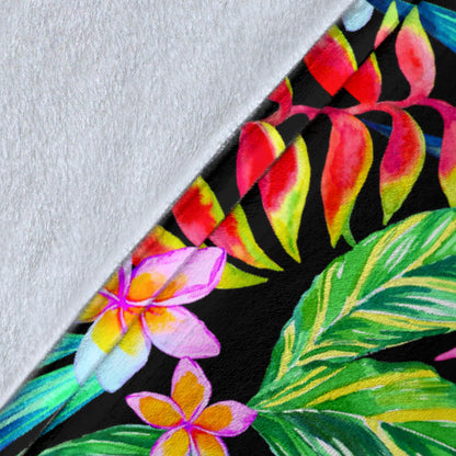 Heliconia Pattern Print Design HL09 Fleece Blanket
