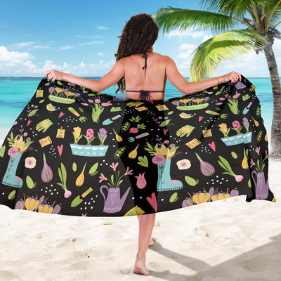 Gardening Pattern Print Design G03 Sarong Pareo Wrap