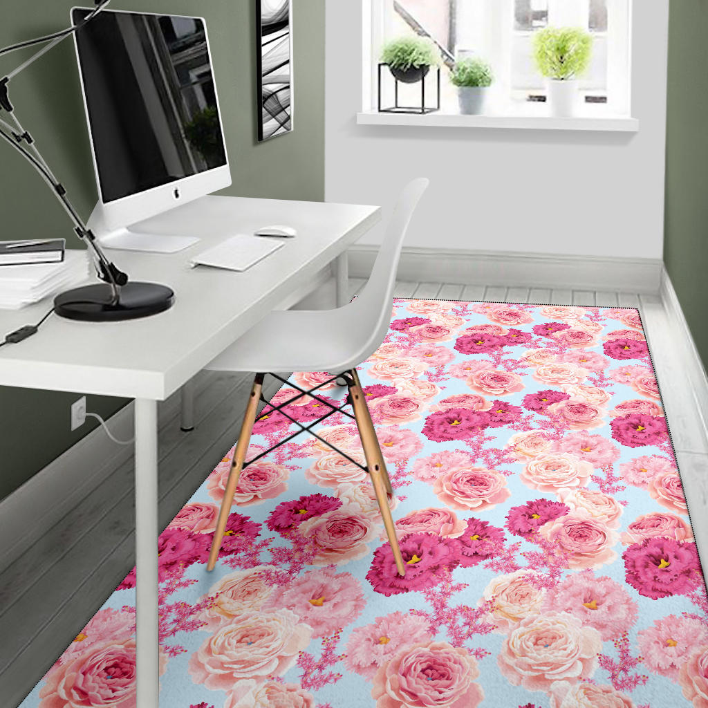 Lisianthus Pattern Print Design LT05 Area Rugs