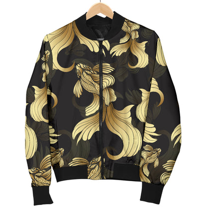 Goldfish Pattern Print Design 02 Women's Bomber Jacket
