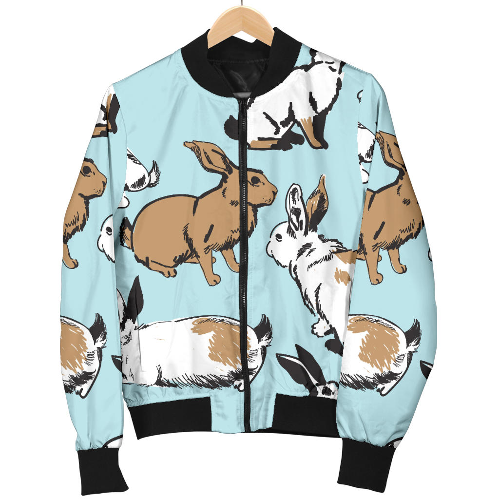 Rabbit Pattern Print Design RB018 Men Bomber Jacket