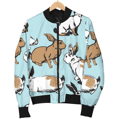 Rabbit Pattern Print Design RB018 Men Bomber Jacket