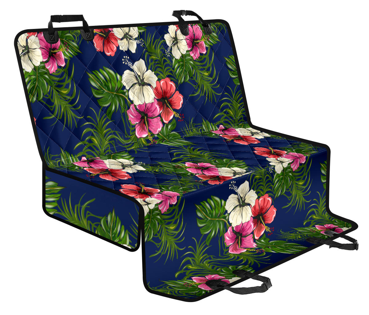 Hibiscus Pattern Print Design HB028 Rear Dog  Seat Cover