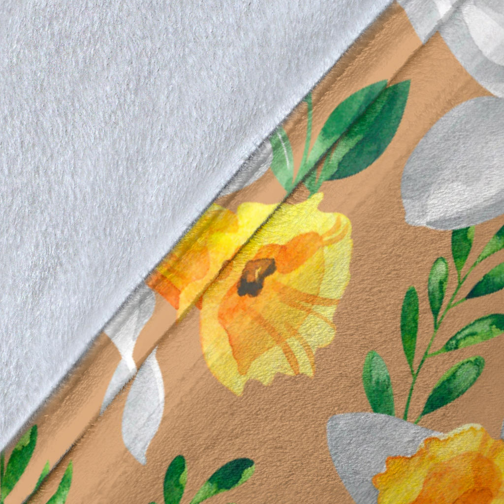 Daffodils Pattern Print Design DF04 Fleece Blanket