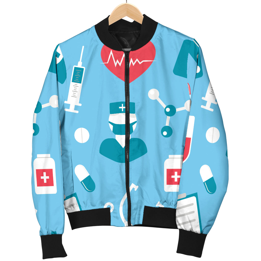 Nurse Pattern Print Design A03 Women's Bomber Jacket