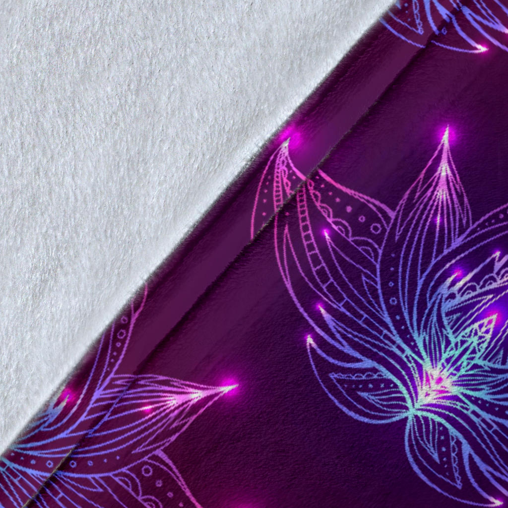 lotus Pattern Print Design LO01 Fleece Blanket
