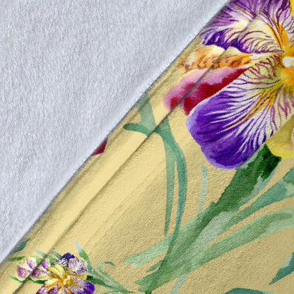 Iris Pattern Print Design IR06 Fleece Blanket