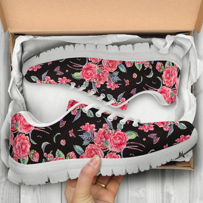 Camellia Pattern Print Design CM03 Sneakers White Bottom Shoes