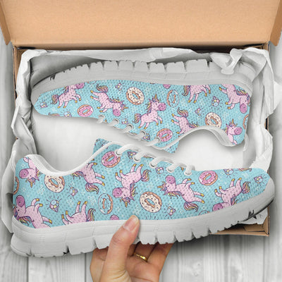 Donut Unicorn Pattern Print Design DN016 Sneakers White Bottom Shoes