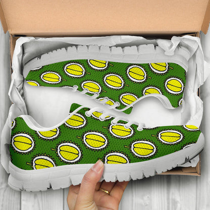Durian Pattern Print Design DR01 Sneakers White Bottom Shoes