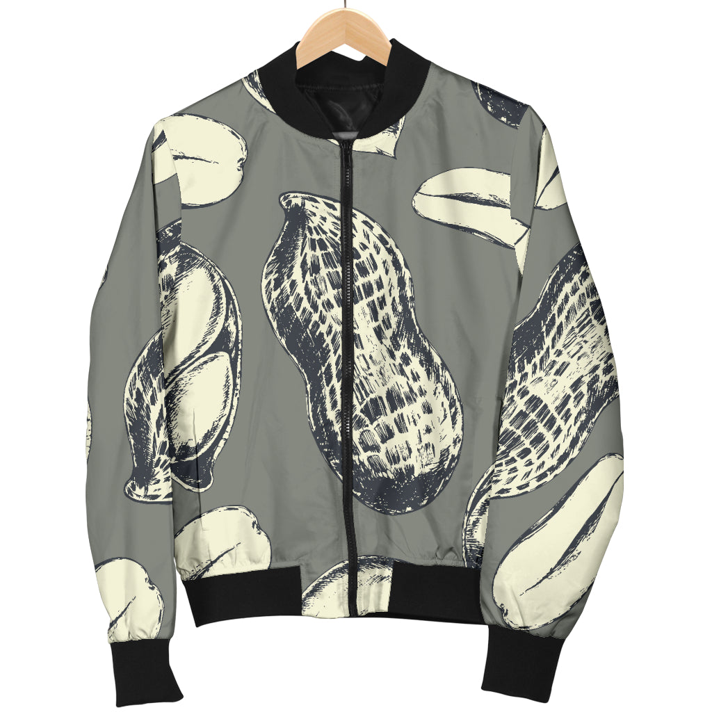 Peanut Pattern Print Design A01 Women's Bomber Jacket