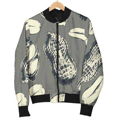 Peanut Pattern Print Design A01 Women's Bomber Jacket
