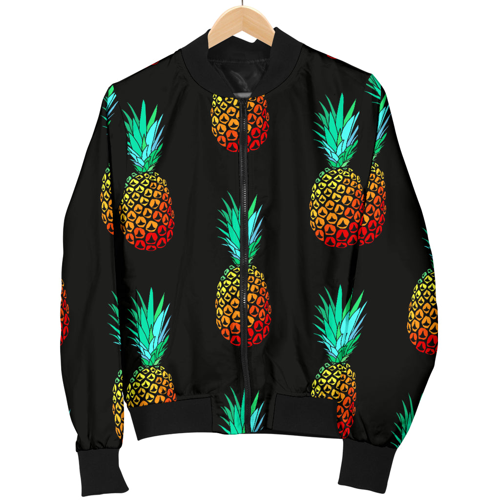 Pineapple Pattern Print Design A05 Women's Bomber Jacket