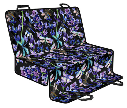 Lavender Dragonfly Pattern Print Design LV03 Rear Dog  Seat Cover