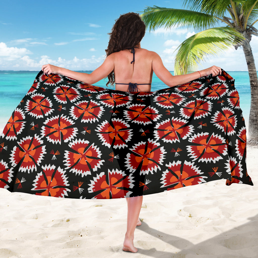 Carnations Pattern Print Design CN03 Sarong Pareo Wrap