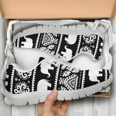 Elephant Pattern Sneakers White Bottom Shoes