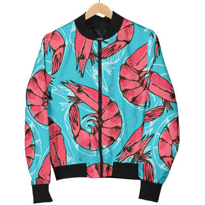 Prawn Pattern Print Design 01 Women's Bomber Jacket
