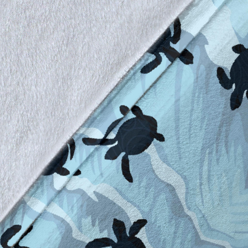 Sea Turtle Pattern Print Design T011 Fleece Blanket