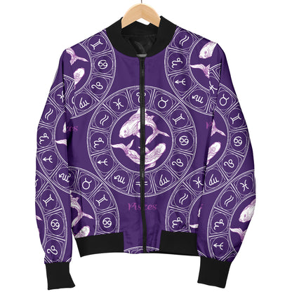 Pisces Pattern Print Design A02 Women's Bomber Jacket