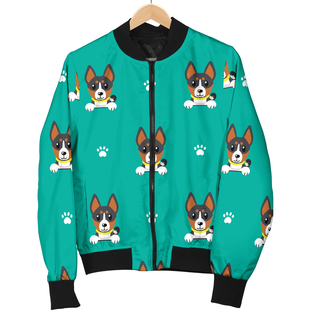 Basenji Pattern Print Design 03 Women's Bomber Jacket