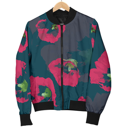 Morning Glory Pattern Print Design 01 Women's Bomber Jacket