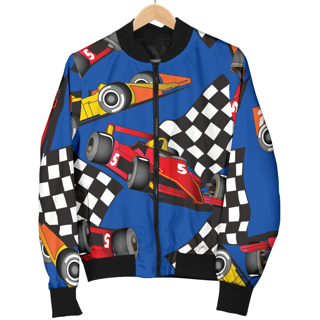 Racing Pattern Print Design A01 Women's Bomber Jacket