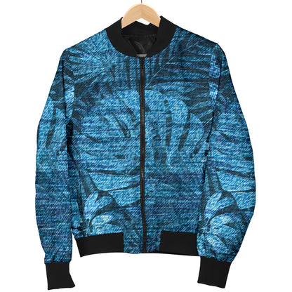 Jean Tropical Pattern Print Design 04 Women's Bomber Jacket
