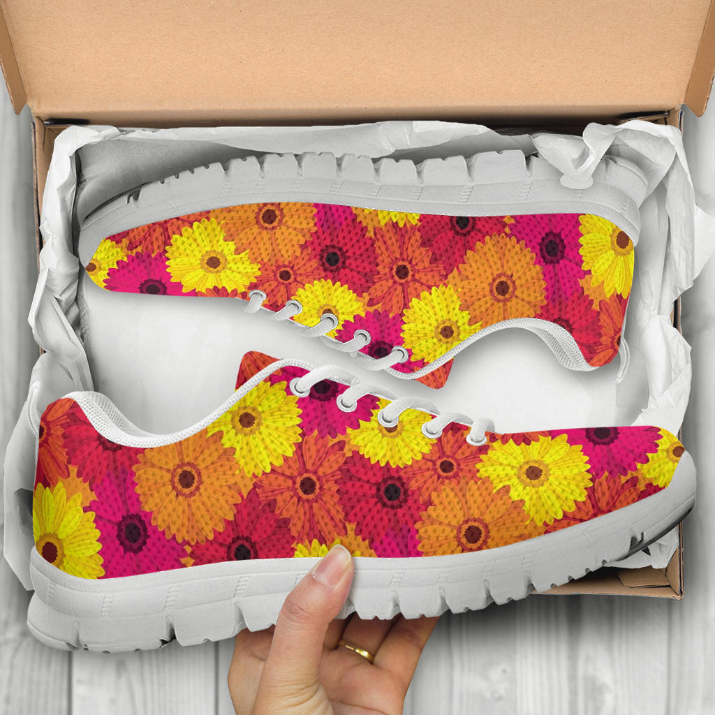 Gerberas Pattern Print Design GB05 Sneakers White Bottom Shoes