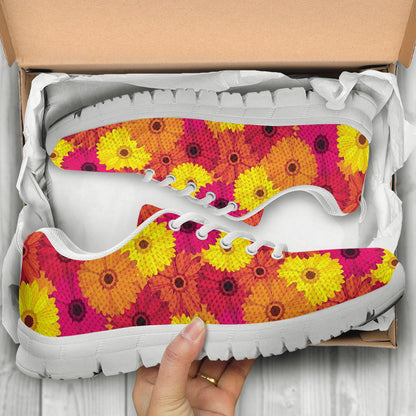 Gerberas Pattern Print Design GB05 Sneakers White Bottom Shoes