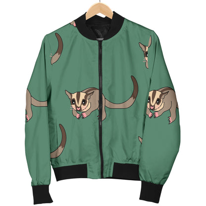 Sugar Glider Pattern Print Design 01 Women's Bomber Jacket