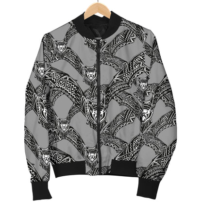 Bat Pattern Print Design 04 Women's Bomber Jacket