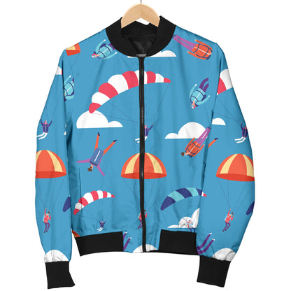 Skydiving Pattern Print Design 03 Women's Bomber Jacket