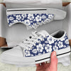 Hibiscus Pattern Print Design HB012 White Bottom Low Top Shoes