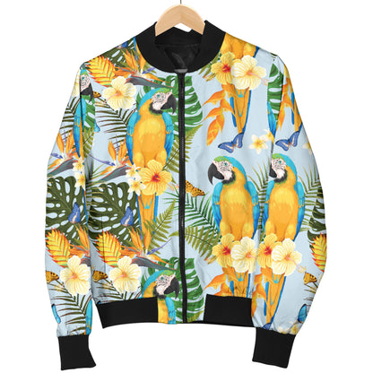 Parrot Pattern Print Design A04 Women's Bomber Jacket