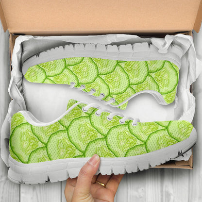 Cucumber Pattern Print Design CC04 Sneakers White Bottom Shoes