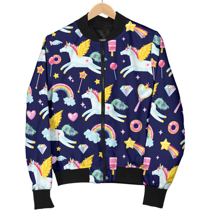 Pegasus Pattern Print Design 05 Women's Bomber Jacket