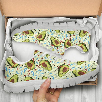 Avocado Pattern Print Design AC02 Sneakers White Bottom Shoes