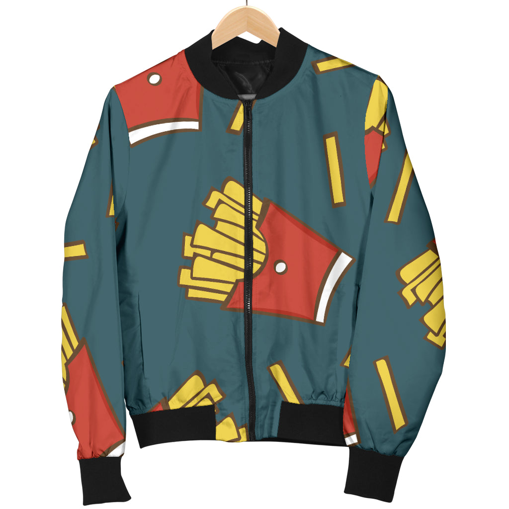 French Fried Pattern Print Design 04 Women's Bomber Jacket