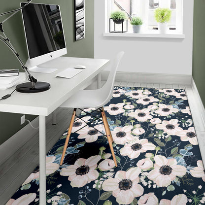 Anemone Pattern Print Design AM02 Area Rugs